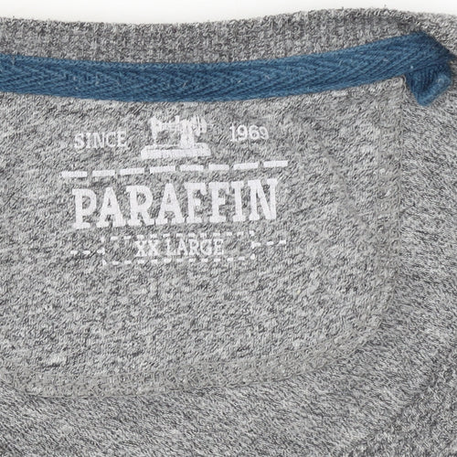 Paraffin Men's Grey 2XL Graphic Cotton Crew Neck T-Shirt