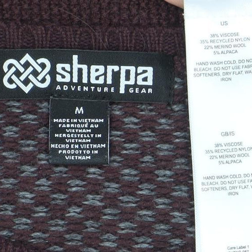 Sherpa Women's Brown Knit Jumper Dress Size M Long Sleeve Wool Blend