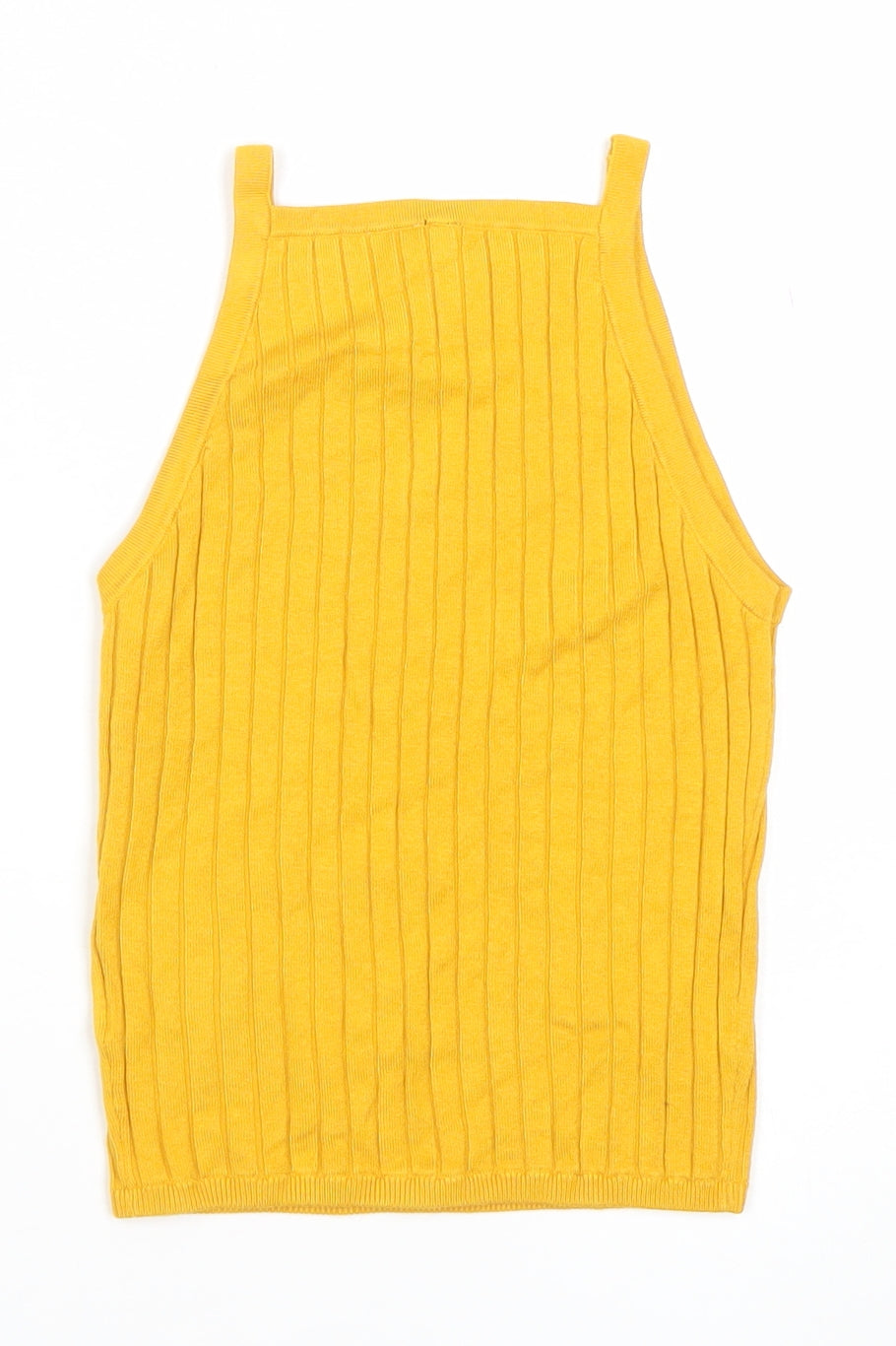 H&M Divided Women’s Yellow Ribbed Knit Halter Camisole Tank Top XS