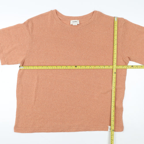 Pull & Bear Women's Brown Knit Short Sleeve Crew Neck T-Shirt L