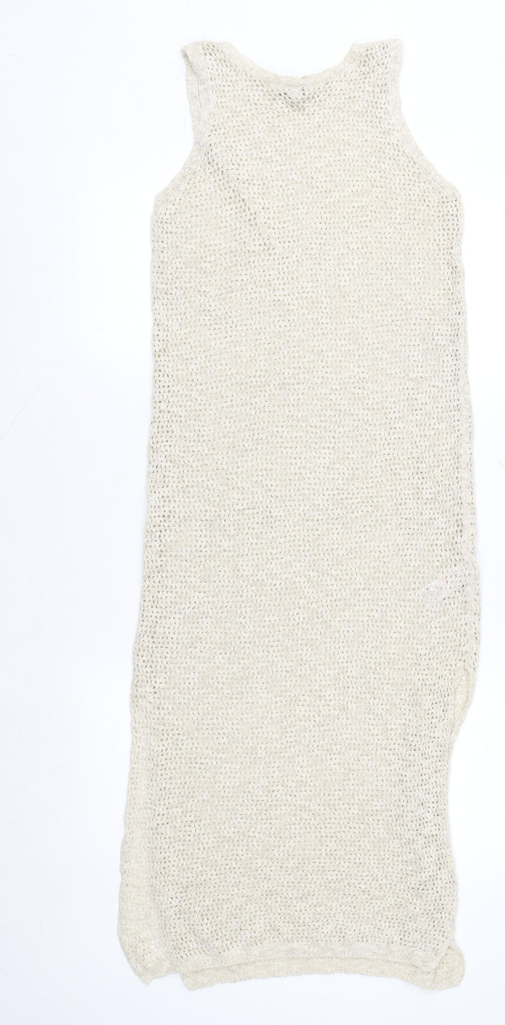 Marks and Spencer Women’s Beige Knit Sleeveless Midi Slip Dress S