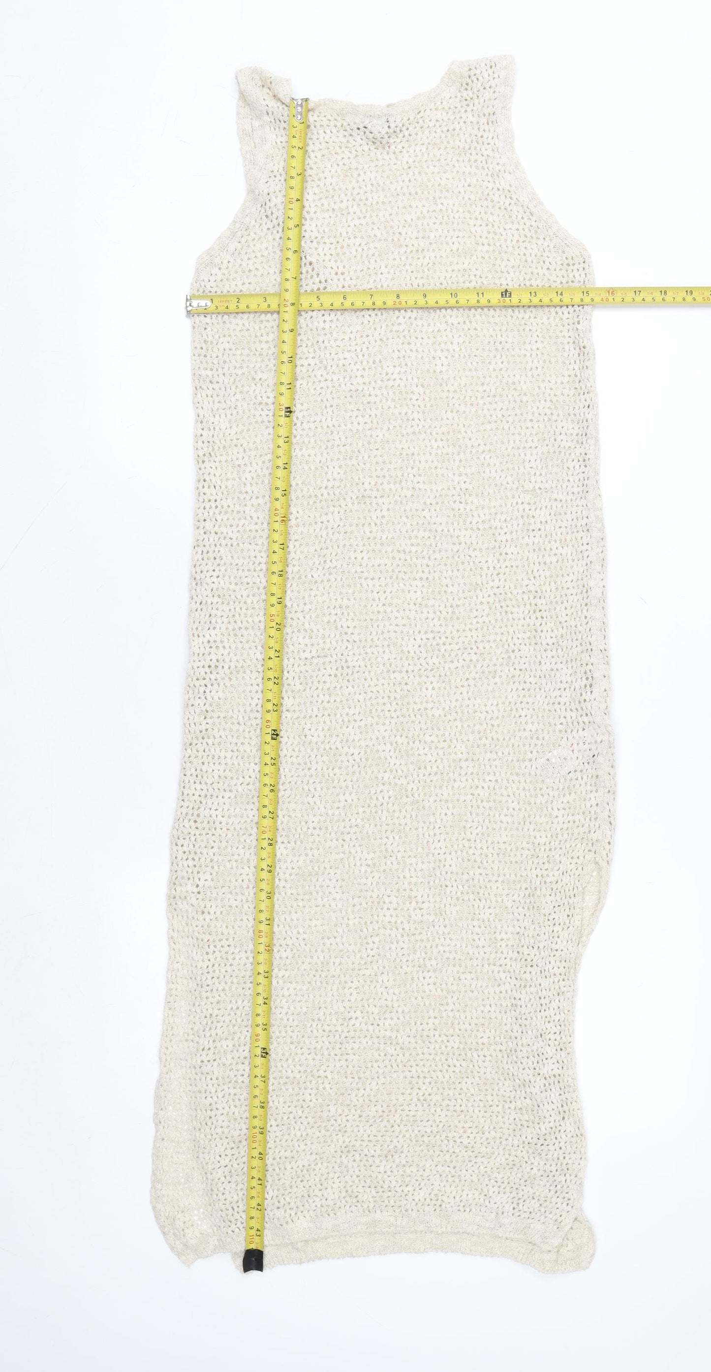 Marks and Spencer Women’s Beige Knit Sleeveless Midi Slip Dress S