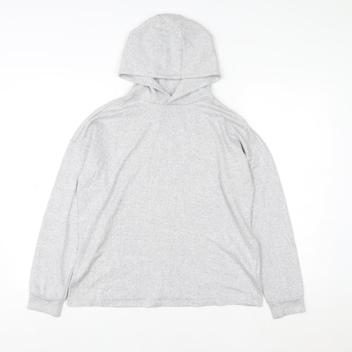 Marks and Spencer Girls Grey Pullover Hoodie 13-14 Years Knit Long Sleeve