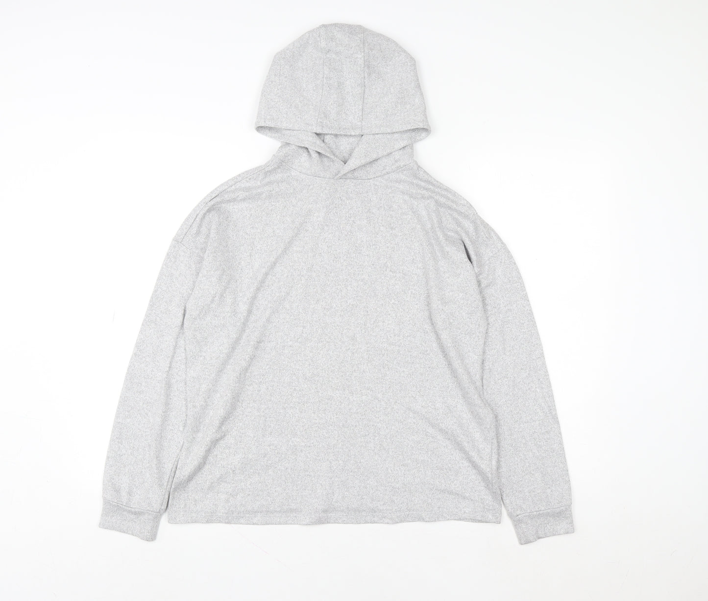 Marks and Spencer Girls Grey Pullover Hoodie 13-14 Years Knit Long Sleeve