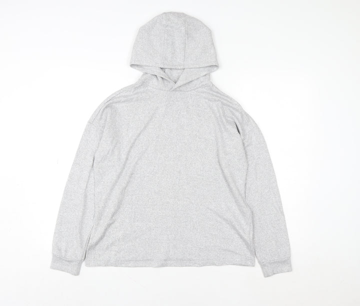 Marks and Spencer Girls Grey Pullover Hoodie 13-14 Years Knit Long Sleeve