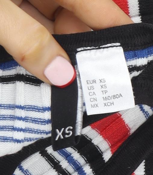 Divided Women’s Multicoloured Striped Ribbed Cropped Halter Tank Top XS