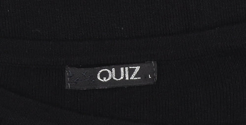 Quiz Women's Black Geometric Studded Knit Jacket Size L
