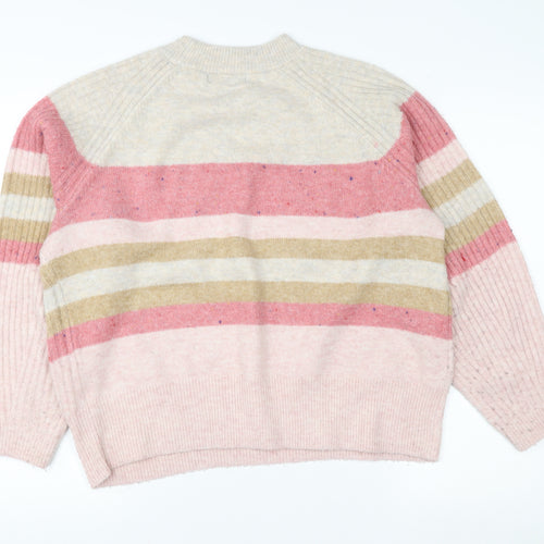 Marks and Spencer Women's Multicoloured Striped Wool Jumper M