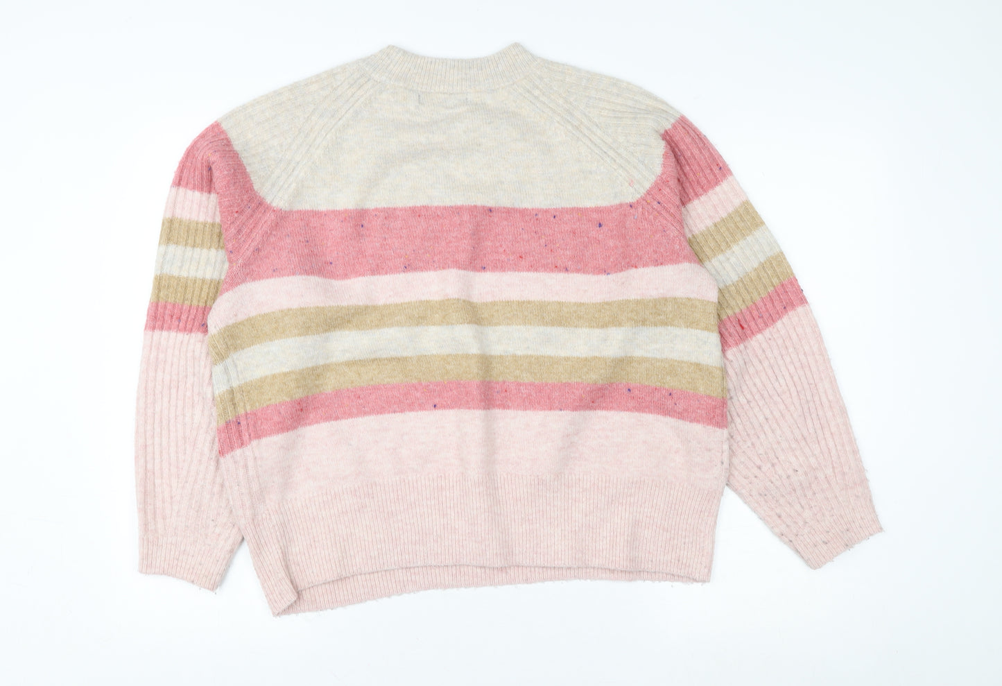 Marks and Spencer Women's Multicoloured Striped Wool Jumper M