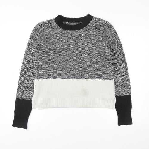 Oasis Unisex Grey Colour Block Knit Crew Neck Sweatshirt S