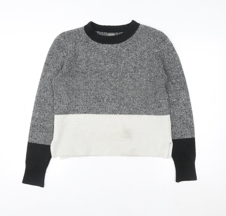 Oasis Unisex Grey Colour Block Knit Crew Neck Sweatshirt S