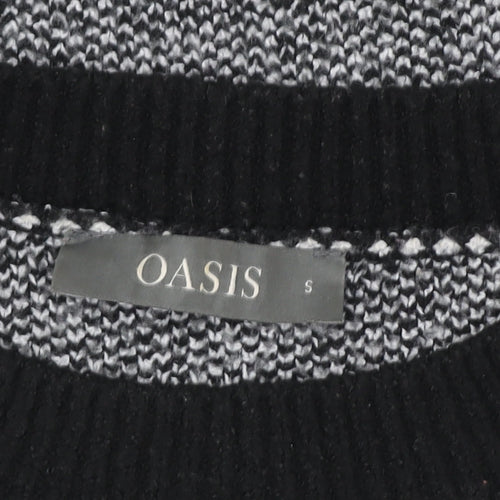 Oasis Unisex Grey Colour Block Knit Crew Neck Sweatshirt S