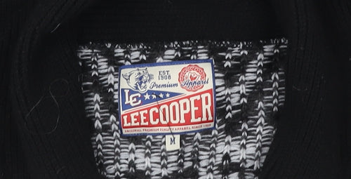 Lee Cooper Women's Black Fair Isle Cardigan Medium Acrylic Knit