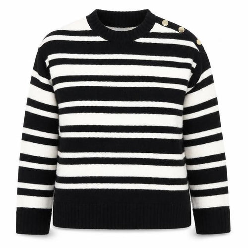 Next Women’s Black & White Striped Crew Neck Knit Jumper M