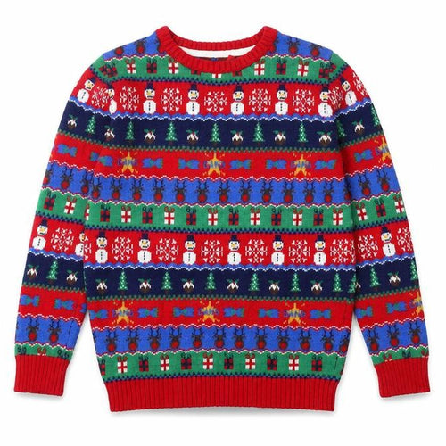 Tu Boys Red Christmas Cotton Wool Blend Crew Neck Jumper 6 Years