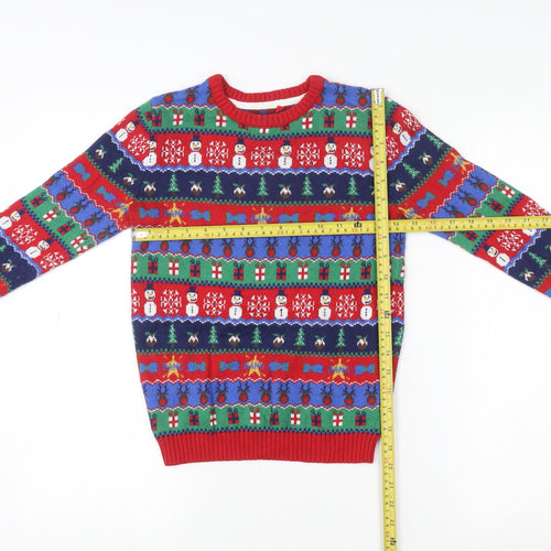 Tu Boys Red Christmas Cotton Wool Blend Crew Neck Jumper 6 Years