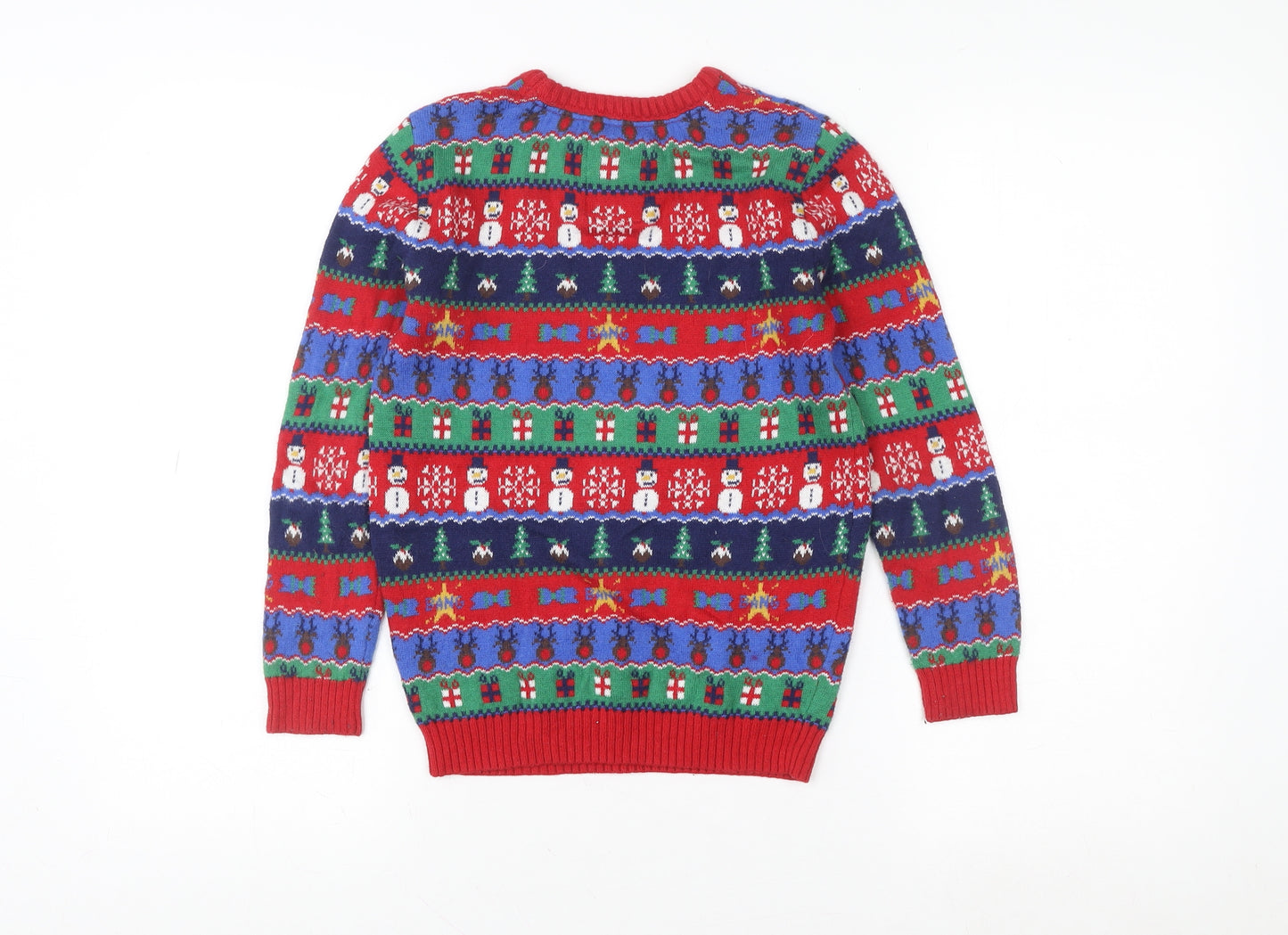 Tu Boys Red Christmas Cotton Wool Blend Crew Neck Jumper 6 Years