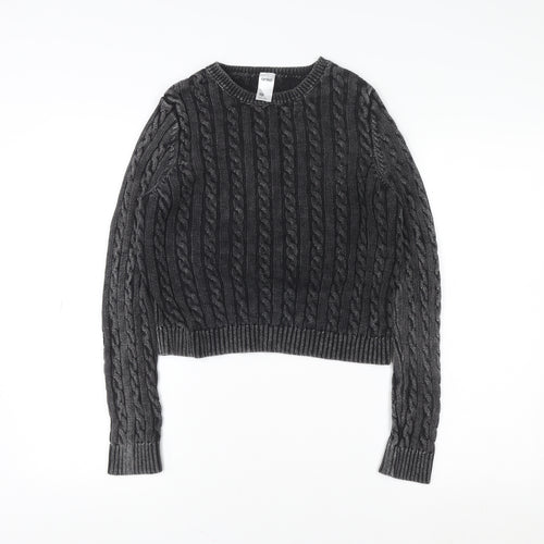 Anko Womens Grey Cable Knit Pullover Sweater Size 10