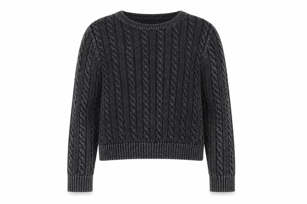 Anko Womens Grey Cable Knit Pullover Sweater Size 10