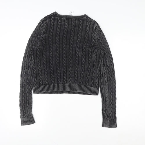 Anko Womens Grey Cable Knit Pullover Sweater Size 10