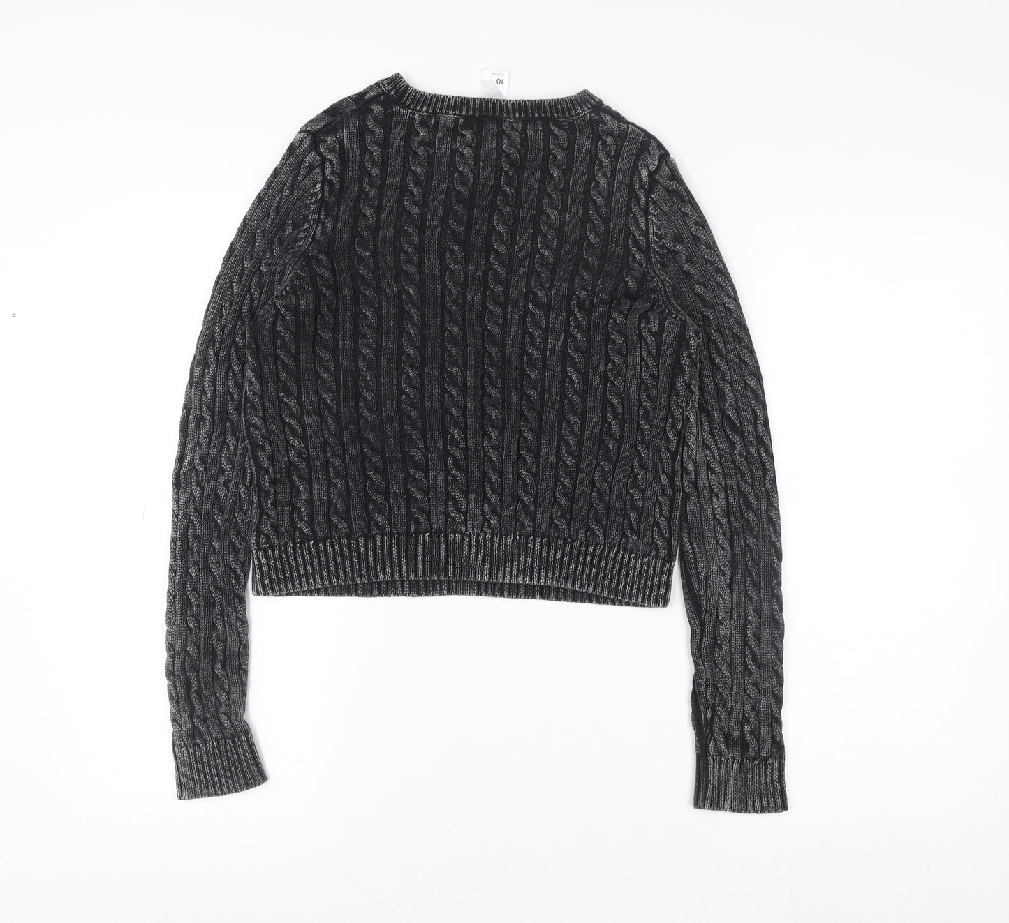 Anko Womens Grey Cable Knit Pullover Sweater Size 10