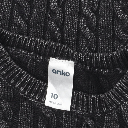 Anko Womens Grey Cable Knit Pullover Sweater Size 10