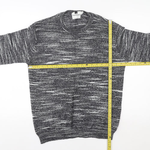 Topman Men Grey Knit Pullover Sweatshirt L Regular Fit