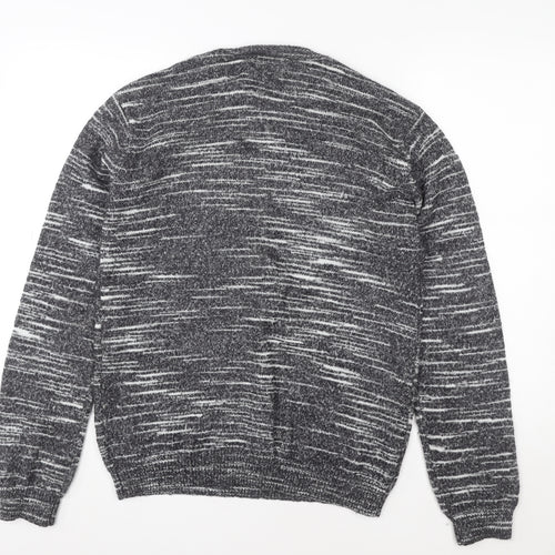 Topman Men Grey Knit Pullover Sweatshirt L Regular Fit