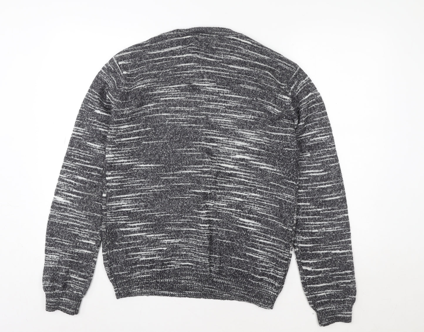 Topman Men Grey Knit Pullover Sweatshirt L Regular Fit