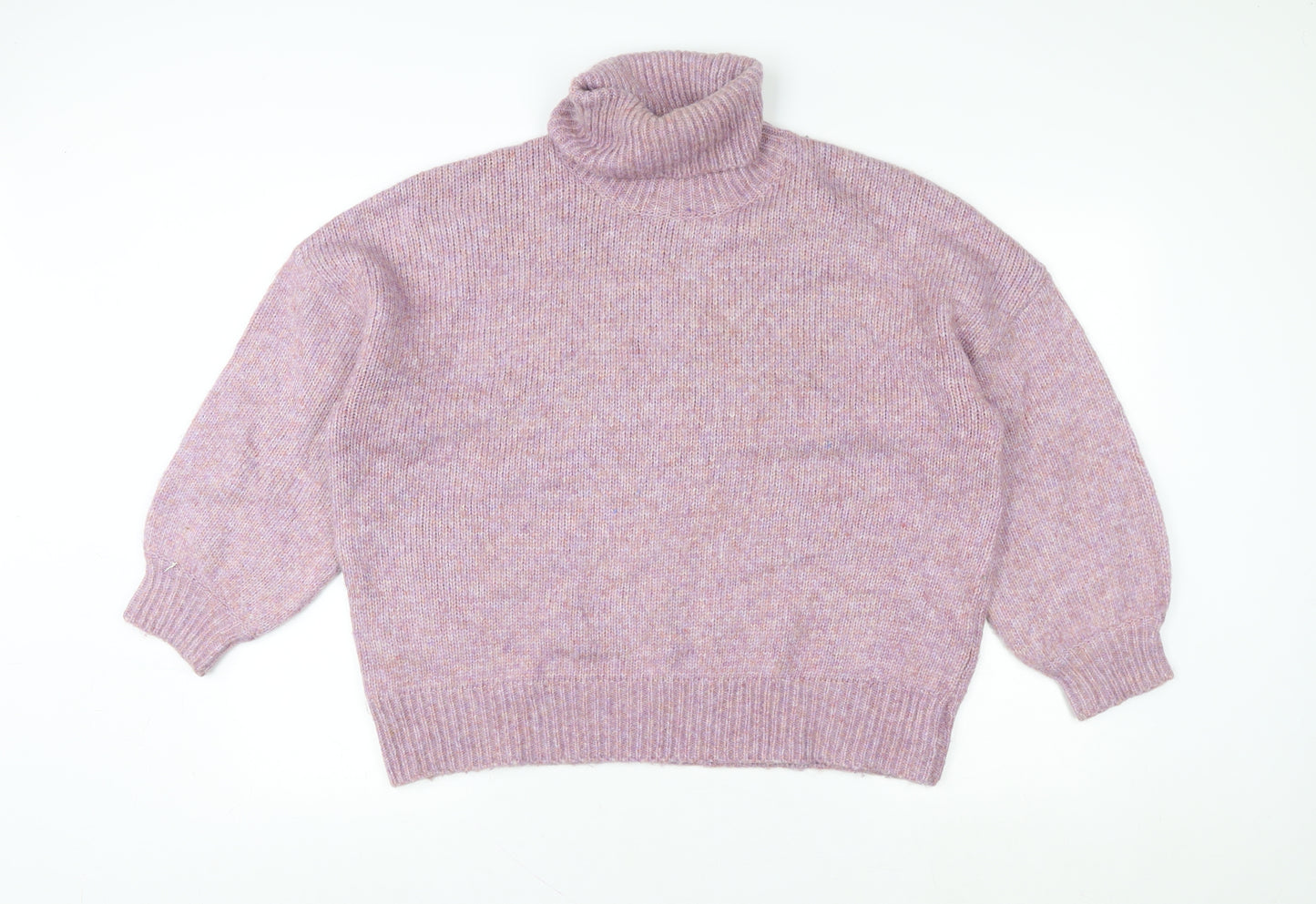 George Women’s Purple Roll Neck Knit Jumper M Relaxed Fit