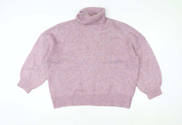 George Women’s Purple Roll Neck Knit Jumper M Relaxed Fit