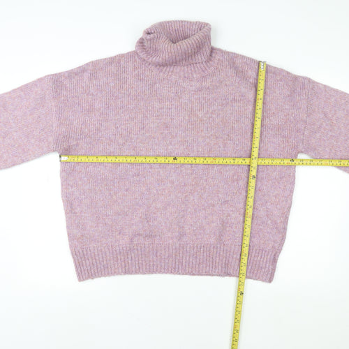 George Women’s Purple Roll Neck Knit Jumper M Relaxed Fit