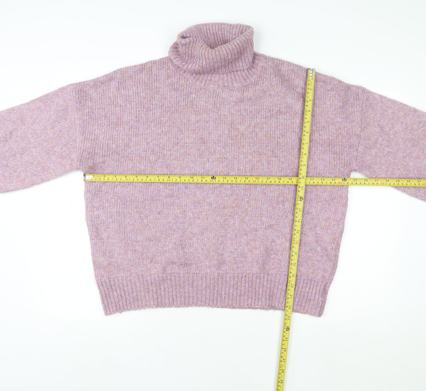 George Women’s Purple Roll Neck Knit Jumper M Relaxed Fit