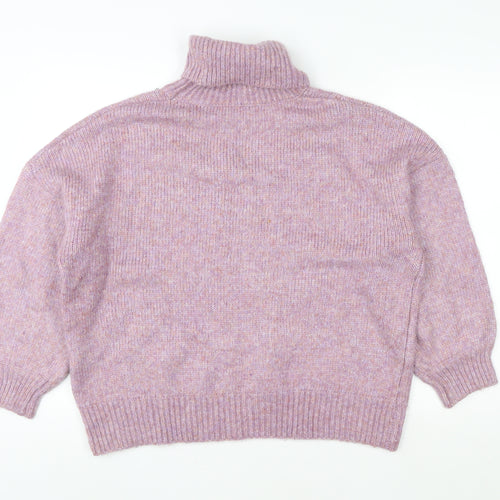 George Women’s Purple Roll Neck Knit Jumper M Relaxed Fit
