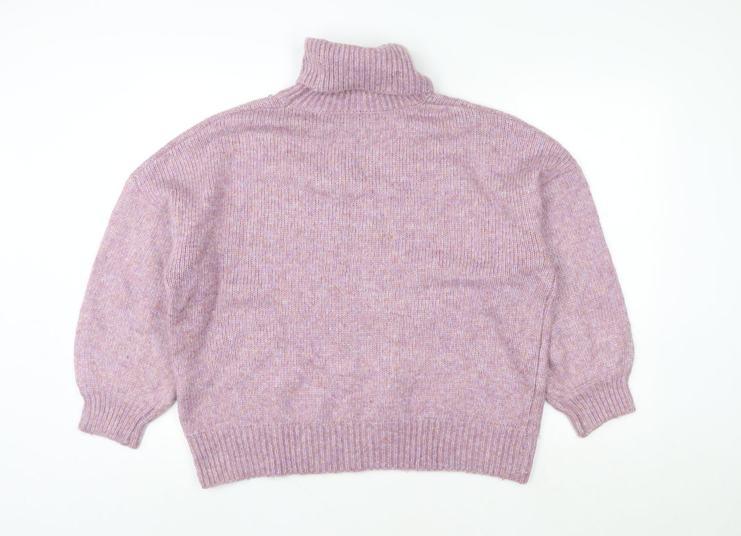 George Women’s Purple Roll Neck Knit Jumper M Relaxed Fit