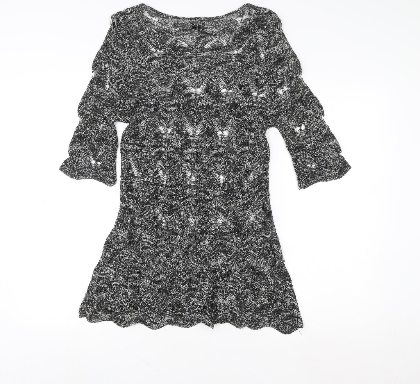 Izabel London Women's Grey Knit Fit & Flare Dress UK 12