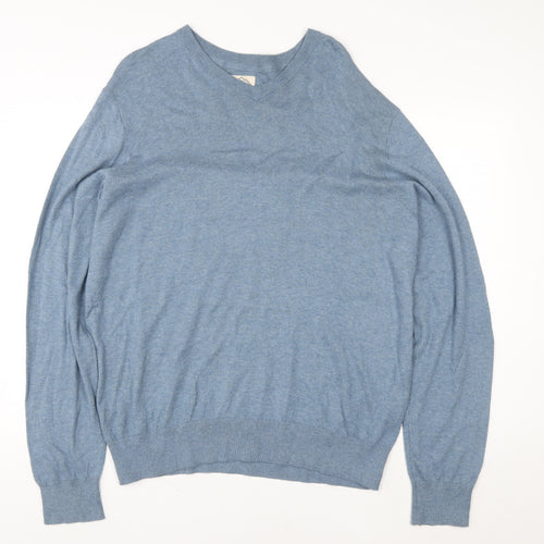 St. John’s Bay Women Blue V-Neck Pullover Sweatshirt Size M