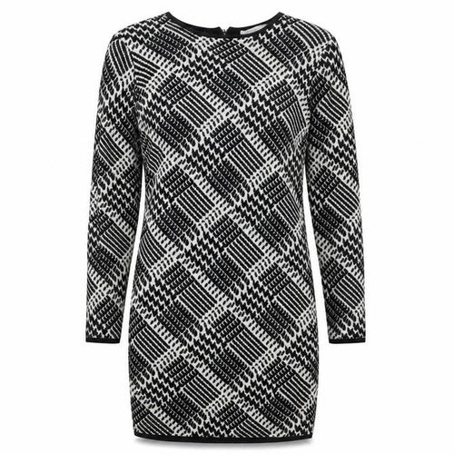 Glamorous Women's Black Geometric Knit Bodycon Dress Size S
