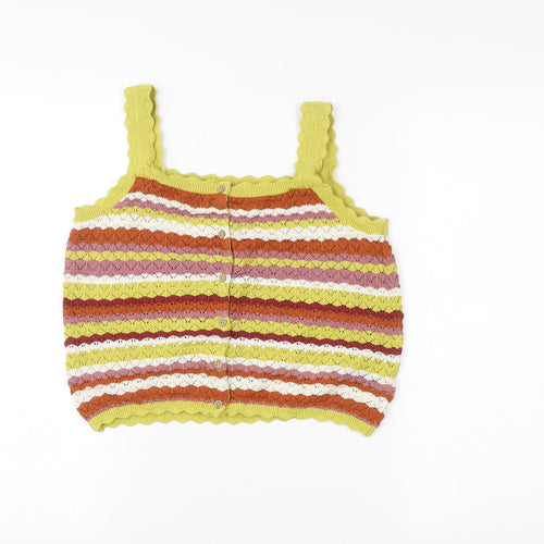 NEXT Girls Multicoloured Knit Striped Cotton Tank Top 11 Years