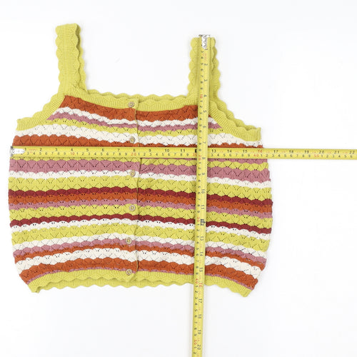 NEXT Girls Multicoloured Knit Striped Cotton Tank Top 11 Years