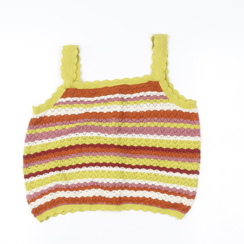 NEXT Girls Multicoloured Knit Striped Cotton Tank Top 11 Years