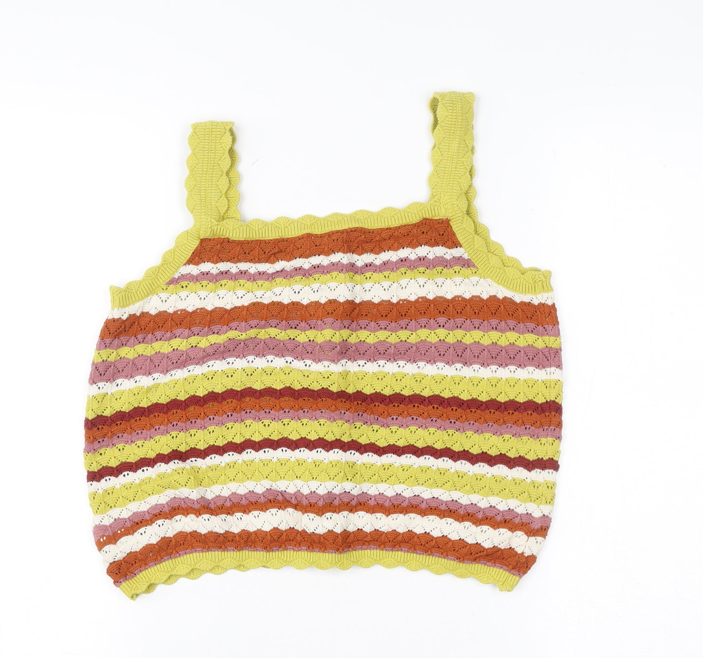 NEXT Girls Multicoloured Knit Striped Cotton Tank Top 11 Years