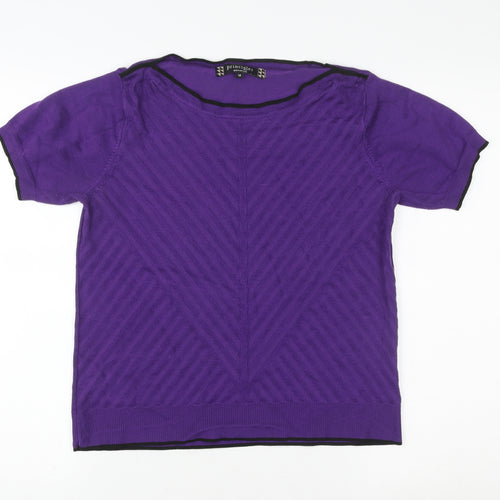 Principles by Ben de Lisi Women's Purple Cotton Short Sleeve T-Shirt Size 14