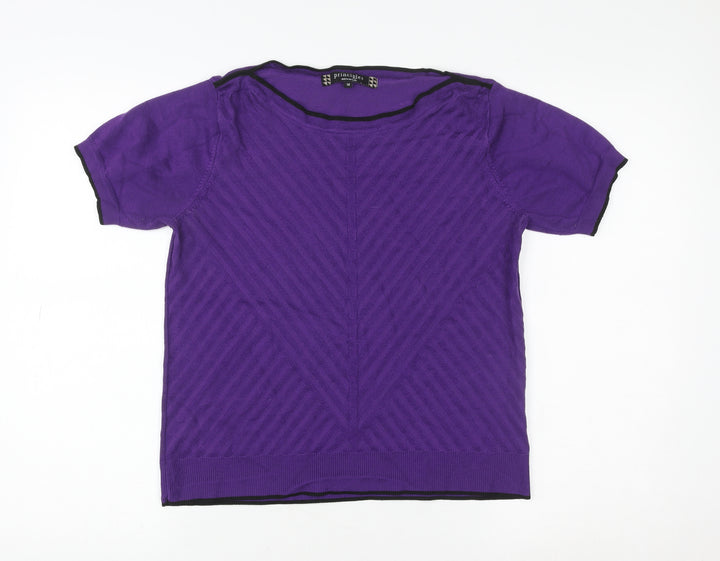 Principles by Ben de Lisi Women's Purple Cotton Short Sleeve T-Shirt Size 14