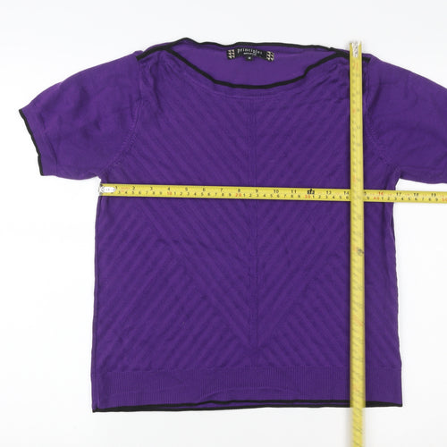 Principles by Ben de Lisi Women's Purple Cotton Short Sleeve T-Shirt Size 14
