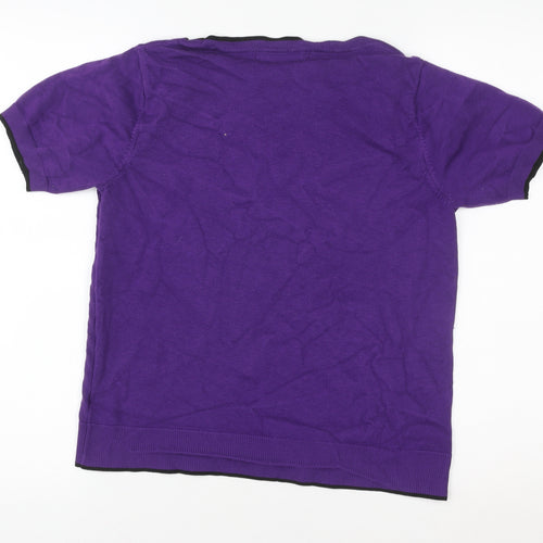Principles by Ben de Lisi Women's Purple Cotton Short Sleeve T-Shirt Size 14