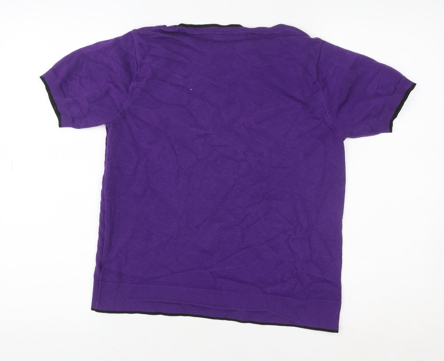 Principles by Ben de Lisi Women's Purple Cotton Short Sleeve T-Shirt Size 14