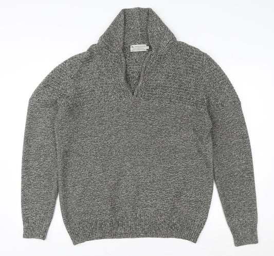 French Connection Women's Grey Cowl Neck Knit Jumper Size M