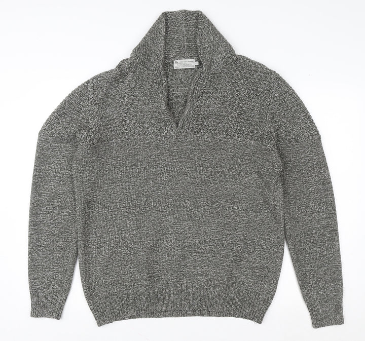 French Connection Women's Grey Cowl Neck Knit Jumper Size M