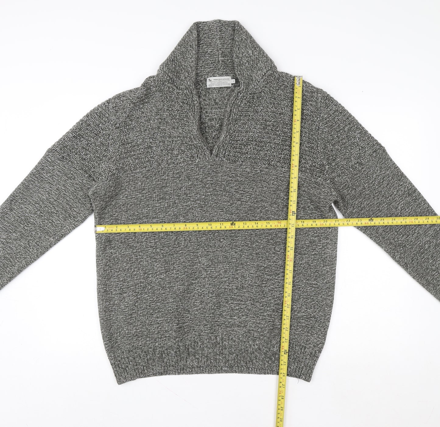 French Connection Women's Grey Cowl Neck Knit Jumper Size M